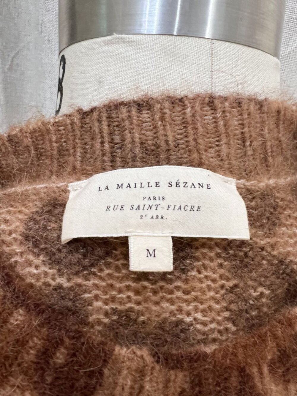 NWOT SEZANE Gianni Kid Mohair Crewneck Sweater in Leopard - Picture 11 of 12